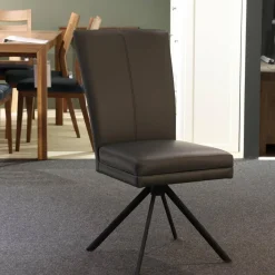 Niehoff Stuhlsets|Sitzgruppe Lavie Color Line Leder Napoli Anthrazit Und Schiefergrau Gestell Eisen Schwarz Ohne Tisch