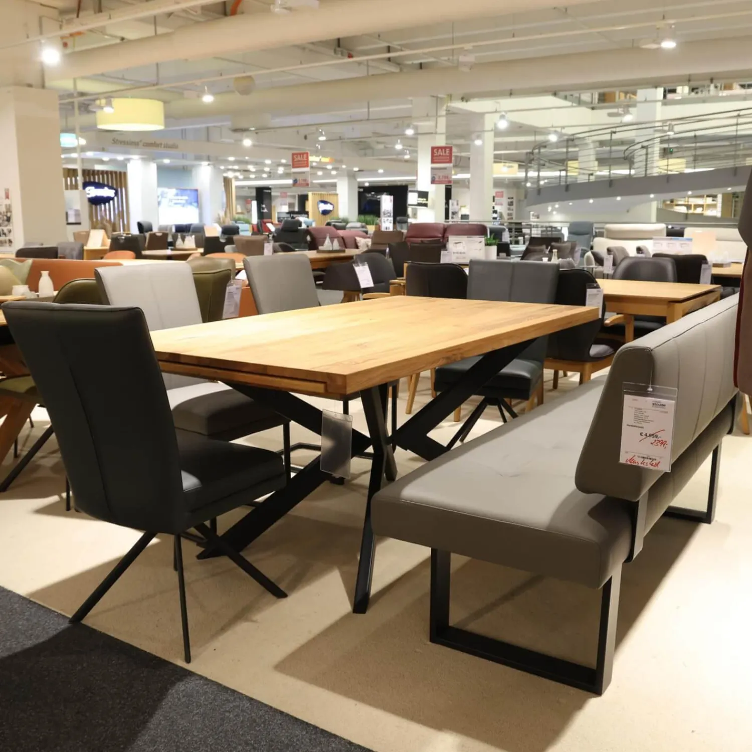 Niehoff Stuhlsets|Sitzgruppe Lavie Color Line Leder Napoli Anthrazit Und Schiefergrau Gestell Eisen Schwarz Ohne Tisch