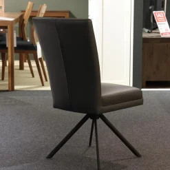 Niehoff Stuhlsets|Sitzgruppe Lavie Color Line Leder Napoli Anthrazit Und Schiefergrau Gestell Eisen Schwarz Ohne Tisch