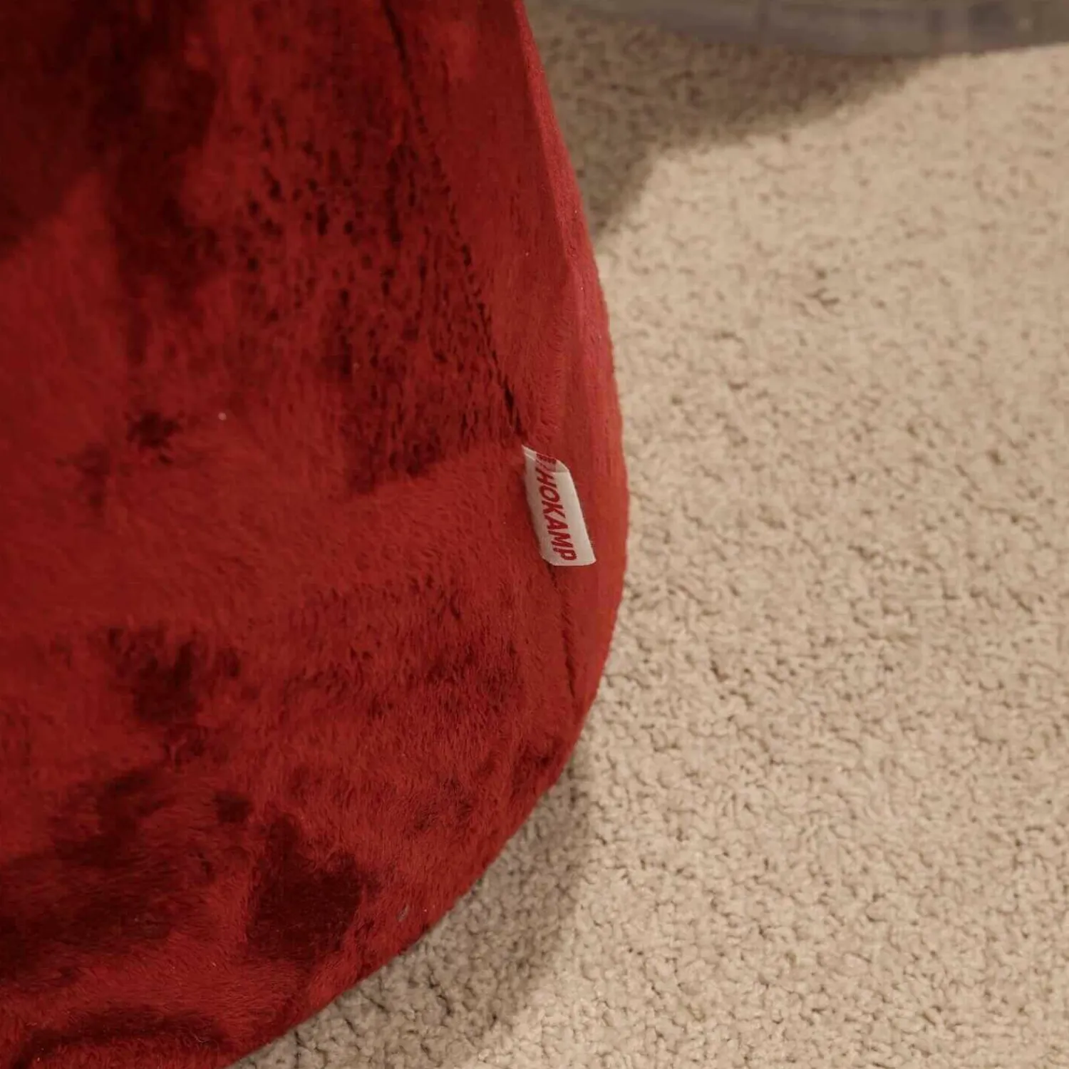 Holtkamp Hocker & Sitzsäcke|Sitzgruppe Optimist Kleeblatt Tischplatte MDF Weiß Hocker Stoff Rot Schwarz Gelb Bronze