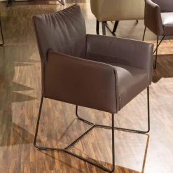 Musterring Stuhlsets|Sitzgruppe Picara Leder 3 Lomé Anthrazit Und Stoff VI Hugo Mustard Gelb Gestell Metall Schwarz