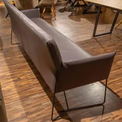 Musterring Stuhlsets|Sitzgruppe Picara Leder 3 Lomé Anthrazit Und Stoff VI Hugo Mustard Gelb Gestell Metall Schwarz