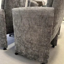 WK Wohnen Stuhlsets|Sitzgruppe Stoff Jab 2 211094 Grau Füße Schwarz