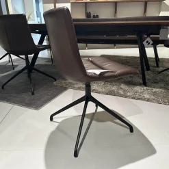 Girsberger Essgruppen|Sitzgruppe Stuhl Marel Und Bank Carim Leder Vitoria Ebony 2122 Dunkelbraun Braun Gestell Aluminium Schwarz