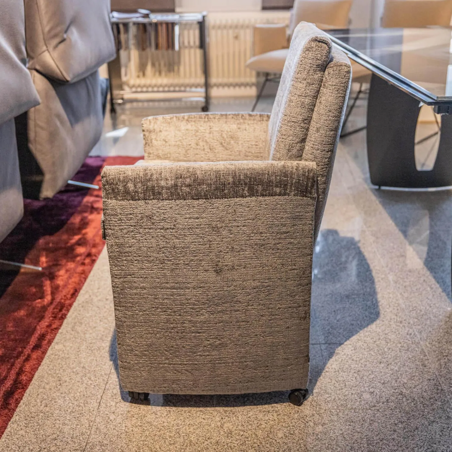 WK Wohnen Stuhlsets|Sitzgruppe WK 790 Bezug Stoff B3094 Basalt Grau Gestell Metall Schwarz