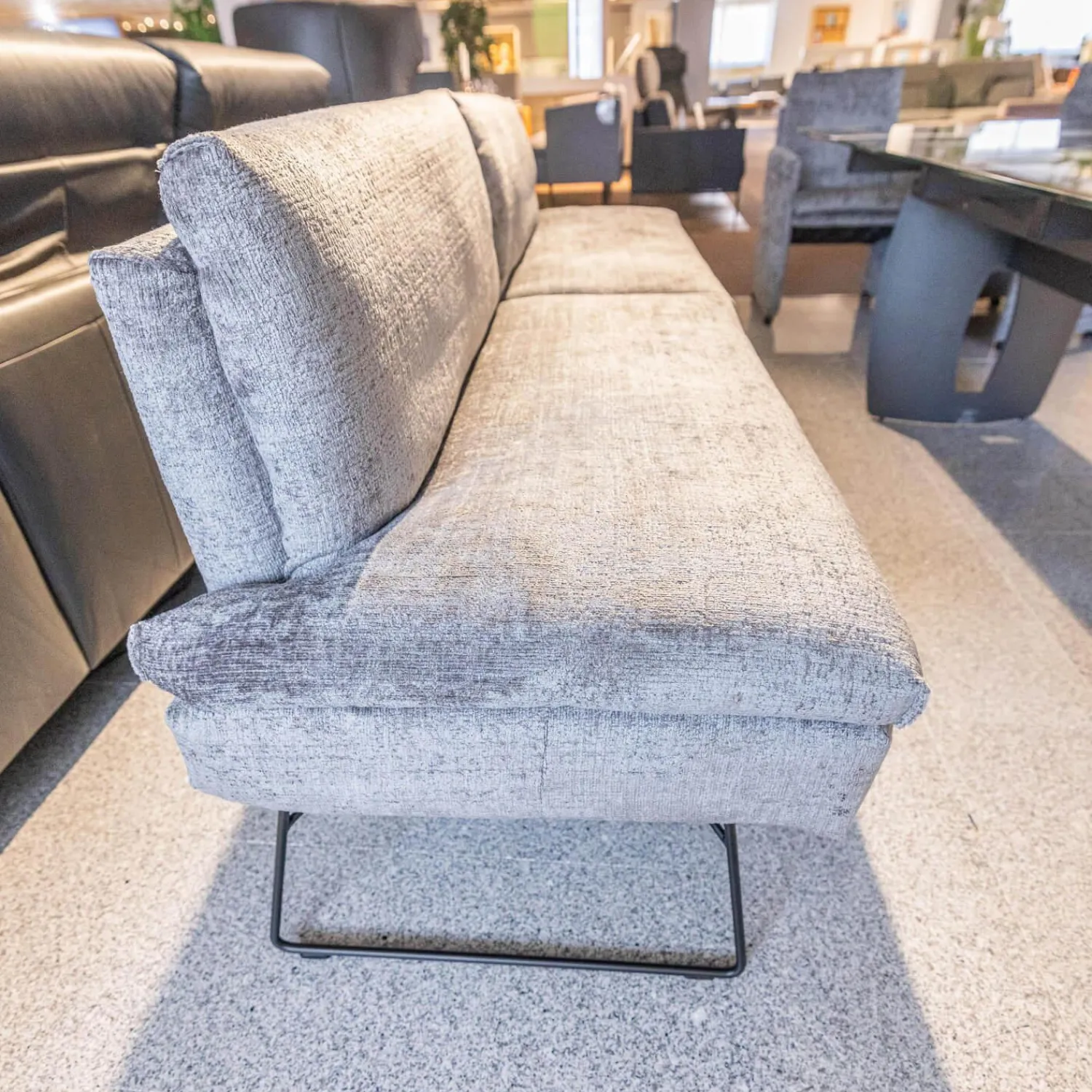 WK Wohnen Stuhlsets|Sitzgruppe WK 790 Bezug Stoff B3094 Basalt Grau Gestell Metall Schwarz