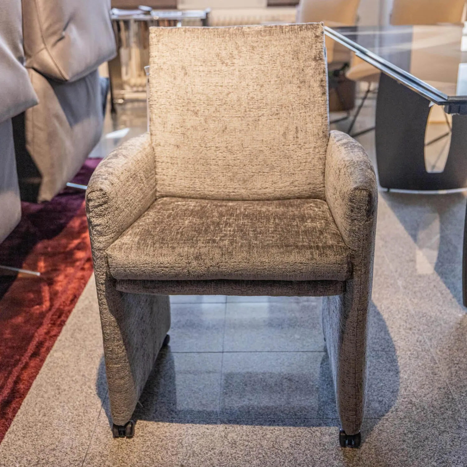 WK Wohnen Stuhlsets|Sitzgruppe WK 790 Bezug Stoff B3094 Basalt Grau Gestell Metall Schwarz