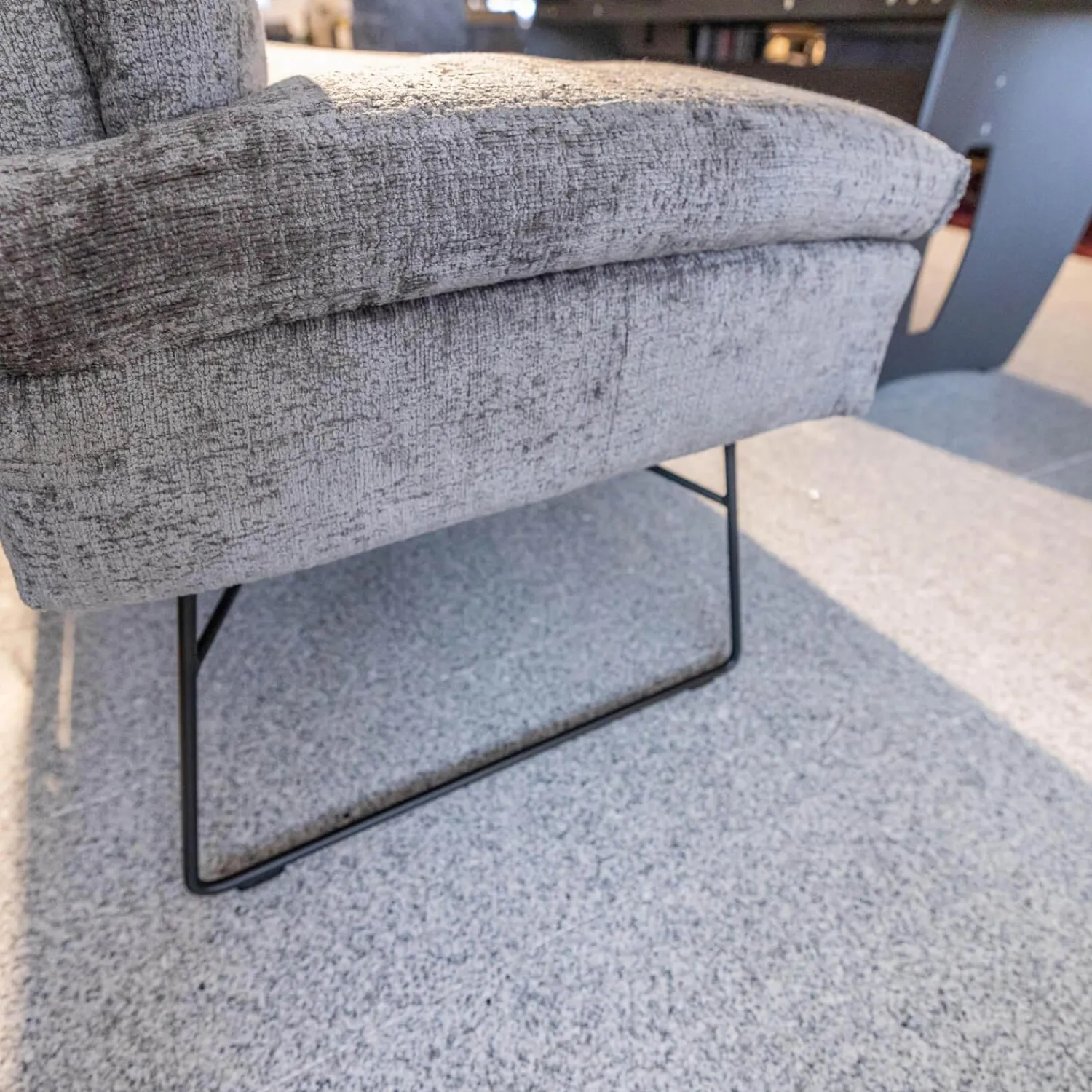 WK Wohnen Stuhlsets|Sitzgruppe WK 790 Bezug Stoff B3094 Basalt Grau Gestell Metall Schwarz