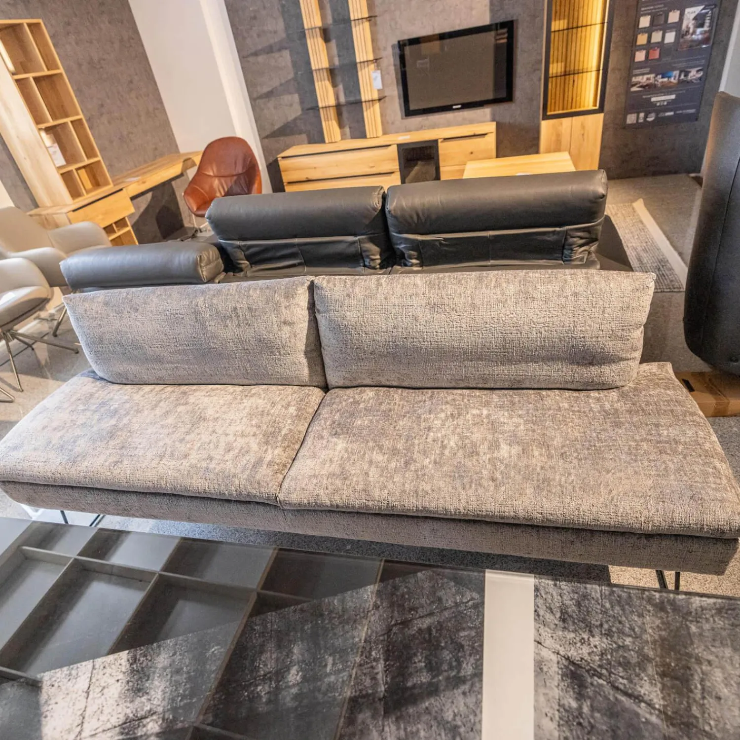 WK Wohnen Stuhlsets|Sitzgruppe WK 790 Bezug Stoff B3094 Basalt Grau Gestell Metall Schwarz