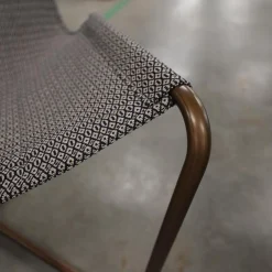 Ethimo Loungesessel|Sling Sessel Mit Hocker Stoff Elitis Lontan Gestell Brüniertes Messing