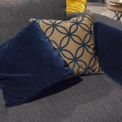 Rolf Benz Ecksofas|Sofa 555 Kumo Stoff 17.704 Farbe Graublau Füße Metall Aluminium Glatt Schwarz