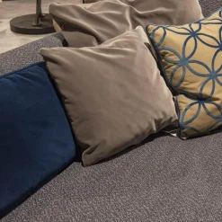 Rolf Benz Ecksofas|Sofa 555 Kumo Stoff 17.704 Farbe Graublau Füße Metall Aluminium Glatt Schwarz