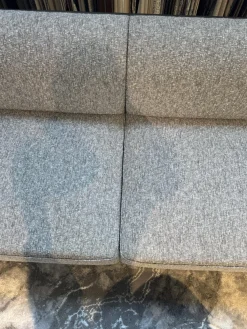 Rubelli Casa 2-Sitzer-Sofas|Sofa 260 Lago Stoff Grau Rücken Leder Schwarz Füße Schwarz