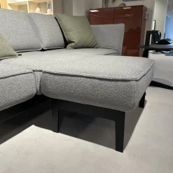 Rolf Benz 3-Sitzer-Sofas|Sofa 386 Mera Stoff 24 551 Umbragrau Gestell Stahl Verkehrsschwarz Pulverbeschichtet Inklusive Kissen