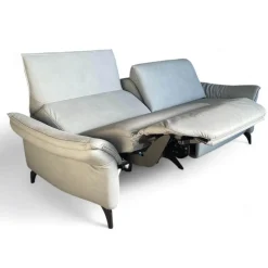 himolla 2-Sitzer-Sofas|Sofa 1178 Spektra Echtleder Leonessa Azur Blau Grau Füße Metall Anthrazit Mit Elektrischer Wallfree Funktion