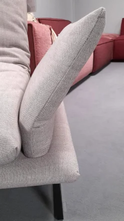 Bullfrog 2-Sitzer-Sofas|Sofa 18007 Stoff Platin Grau 1110/60 Fuß Kufe Schwarz mit Drehfunktion