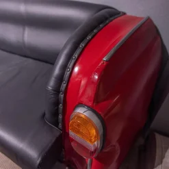 Eigene Herstellung 2-Sitzer-Sofas|Sofa 21689 Vintage Autoform Ambassador mit Scheinwerfern Leder/Metall schwarz-rot