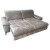Polsteria 2-Sitzer-Sofas|Sofa Abano Stoff Riviera Sand Beige Eckfüße Metall Nickel Satiniert Mit Elektrischer Day Bed Funktion