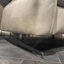 Rom 2-Sitzer-Sofas|Sofa Adora Bezug Leder Kenia LG1 Grey Grau Füße Schwarz 01BL