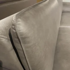 Rom 2-Sitzer-Sofas|Sofa Adora Bezug Leder Kenia LG1 Grey Grau Füße Schwarz 01BL