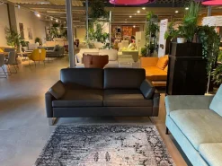 Brühl 2-Sitzer-Sofas|Sofa Alba 55 70 Leder Unit 5423 10 Schwarz Metallkufe Verchromt Glänzend Inkl Sitztiefenverstellung