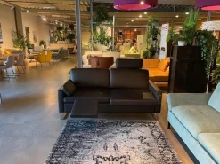 Brühl 2-Sitzer-Sofas|Sofa Alba 55 70 Leder Unit 5423 10 Schwarz Metallkufe Verchromt Glänzend Inkl Sitztiefenverstellung