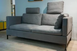 Brühl 2-Sitzer-Sofas|Sofa Alba Leder Taron 20 Grau Braun Gestell Schwarz Pulverbeschichtet Inklusive Kissen