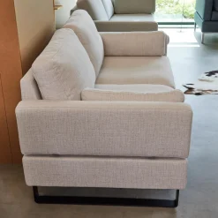 Brühl 2-Sitzer-Sofas|Sofa Alba M Stoff 4430 Beige Grau Fuß Schwarz Mit Integrierten Kopfstützen