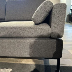 Brühl 2-Sitzer-Sofas|Sofa Alba Stoff 5275 96 Grau Winkelfuß Schwarz Mit Klappbaren Armlehnen