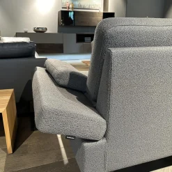 Brühl 2-Sitzer-Sofas|Sofa Alba Stoff 5275 96 Grau Winkelfuß Schwarz Mit Klappbaren Armlehnen