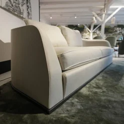 Flexform 2-Sitzer-Sofas|Sofa Alfred Bezug Stoff Empoli N. 930 Extra Grau Gestell Massivholz Füße Metall Brüniert Schwarz