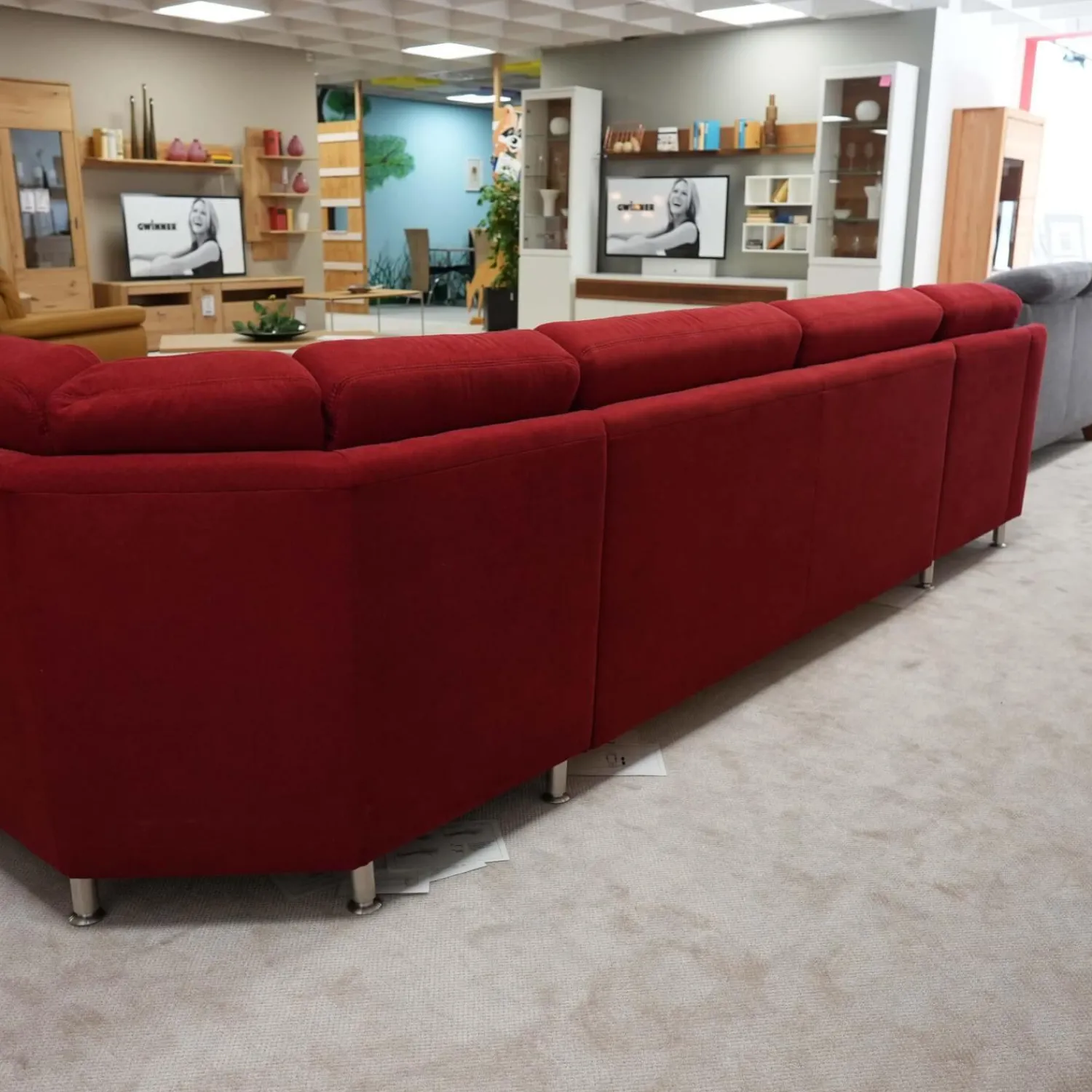 Carina Wohnlandschaften|Sofa Amanda Stoff Roxbury Rot