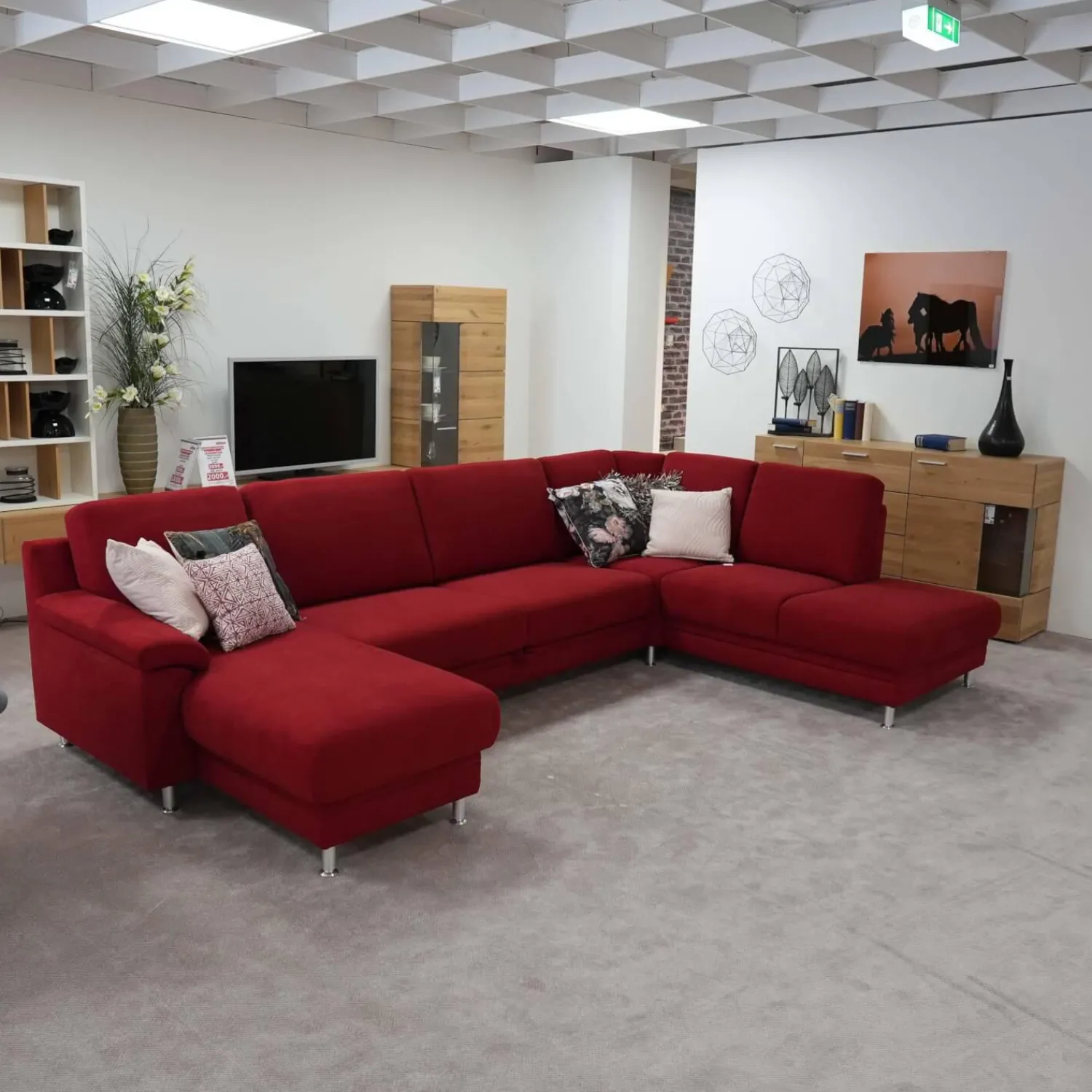 Carina Wohnlandschaften|Sofa Amanda Stoff Roxbury Rot