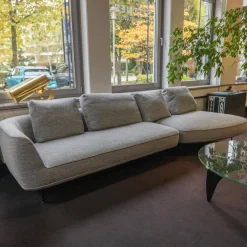 Wittmann 3-Sitzer-Sofas|Sofa Andes Bezug Stoff Gent Grau Füße Pulverbeschichtet Schwarz Grau