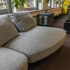Wittmann 3-Sitzer-Sofas|Sofa Andes Bezug Stoff Gent Grau Füße Pulverbeschichtet Schwarz Grau