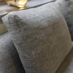 Wittmann 3-Sitzer-Sofas|Sofa Andes Bezug Stoff Gent Grau Füße Pulverbeschichtet Schwarz Grau