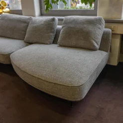 Wittmann 3-Sitzer-Sofas|Sofa Andes Bezug Stoff Gent Grau Füße Pulverbeschichtet Schwarz Grau