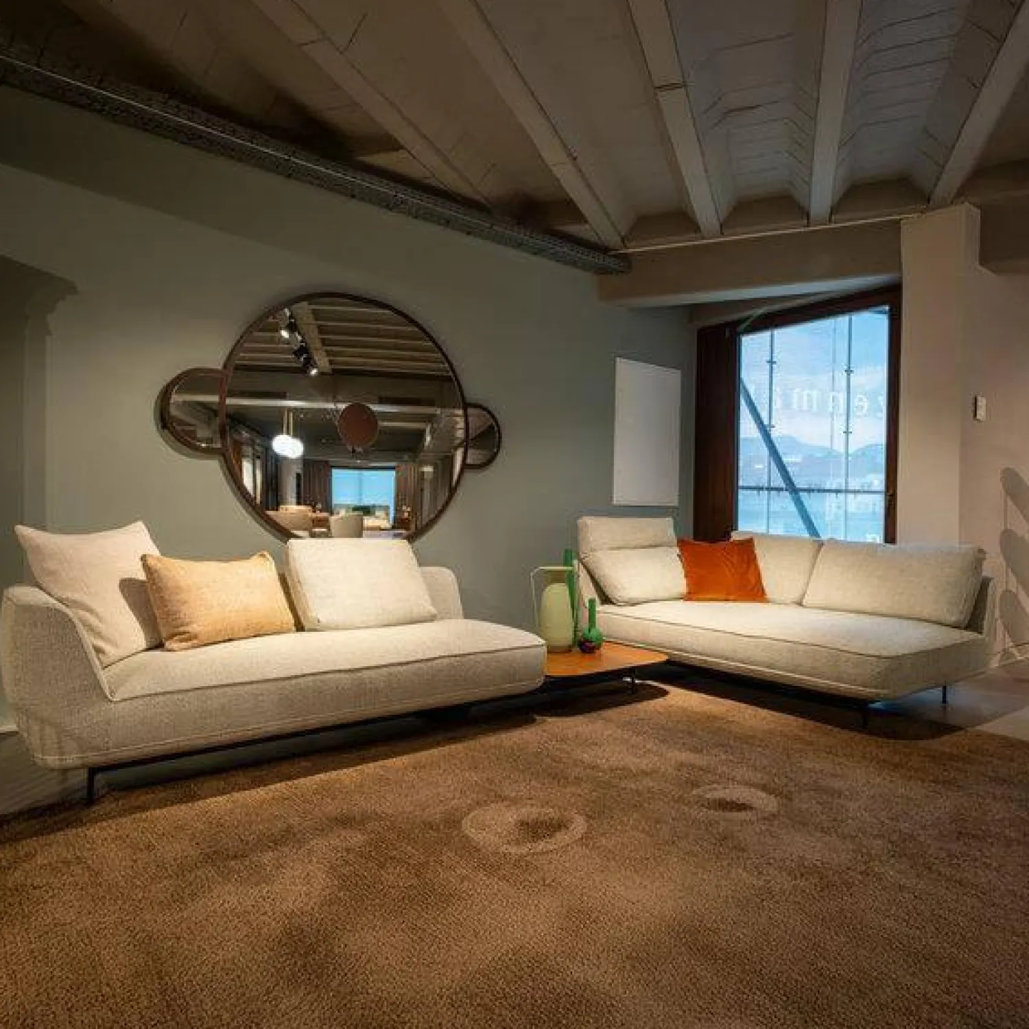 Wittmann Wohnlandschaften|Sofa Andes Stoff Montana Spring Beige Gestell Black Grey Schwarz Pulverbeschichtet