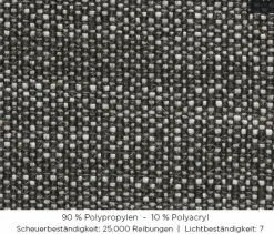 Flexform 3-Sitzer-Sofas|Sofa Atlante Outdoor Stoff Bambú A6 Grau Schwarz Gestell Brüniert