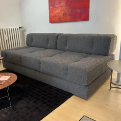 Wittmann Schlafsofas|Sofa Atrium Stoff Spellbound Silver Mist 093 Grau Füße Schwarz Mit Schlaffunktion