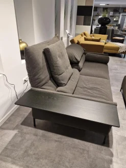 COR 2-Sitzer-Sofas|Sofa Avalanche Stoff 8078 Tabak Anthrazit Füße Schwarz Feinstruktur Inklusive Hocker