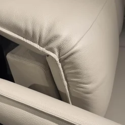 Erpo 2-Sitzer-Sofas|Sofa Avantgarde 965 Bezug Leder 43 210 Pearl Beige Kufe Hochglanz Mit Motorischer Sitz Und Rückenverstellung