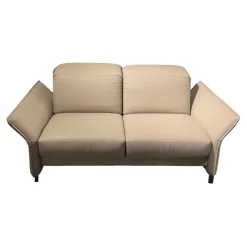 Erpo 2-Sitzer-Sofas|Sofa Avantgarde 965 Bezug Leder 43 210 Pearl Beige Kufe Hochglanz Verchromt