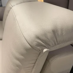 Erpo 2-Sitzer-Sofas|Sofa Avantgarde 965 Bezug Leder 43 210 Pearl Beige Kufe Hochglanz Verchromt