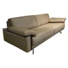 Erpo 2-Sitzer-Sofas|Sofa Avantgarde 500 Leder 43 560 Fango Grau Beige Kernlederarmlehnen Schwarz Gestell Verchromt Hochglanz