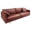 Montis 2-Sitzer-Sofas|Sofa Axel 3.5-Sitzer Bezug Leder Rancho Sienna L50 Kufengestell Edelstahl