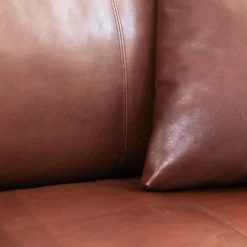 Montis 2-Sitzer-Sofas|Sofa Axel 3.5-Sitzer Bezug Leder Rancho Sienna L50 Kufengestell Edelstahl