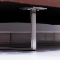 Montis 2-Sitzer-Sofas|Sofa Axel 3.5-Sitzer Bezug Leder Rancho Sienna L50 Kufengestell Edelstahl