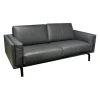 Leolux 2-Sitzer-Sofas|Sofa Bellice 679 B20 Vollnarbenleder Raffino 109 Shark Schwarz Grau Gestell Epoxy Granite Matt