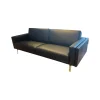 Leolux 2-Sitzer-Sofas|Sofa Bellice 679 Leder Senso Schwarz Füße Sobrio Aluminium
